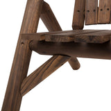 Outsunny 2-Seat Wooden Adirondack Chair, Patio Bench with Table, Outdoor Loveseat Fire Pit Chair for Porch, Backyard, Deck, Carbonized Outsunny