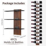 CBYJK Wine Rack Wall Mounted, Wall Wine Rack for 12 Wine Bottles, Wood Wine Racks for Wall, Wall Mounted Wine Rack for Bar, Cellars, Kitchen, Dining CBYJK