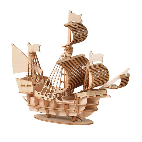3D Wooden Pirate Ship Puzzle Kit for Adults – DIY Model Building Kit, Desk Decor & Gift for Men Women Ages 14+ Norsis Home and Garden