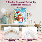 6 Pack Christmas Framed Paint by Numbers for Adults, Easy Acrylic Cartoon Painting by Number Kits on Canvas, Christmas Painting by Numbers Kits, Adults' Paint-by-Number Kits for Home Wall Decor 8x8in SYDYLH