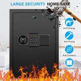 3.0 Cuft Large Fireproof Safes for Home, Digital Home Safe with Programmable Keyboard, Spare Keys and Removable Shelf, Anti-Theft Fire Safe Box for Money, Firearm, Medicines, Documents Bukumo