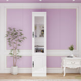 ClassyCabin Single Door Armoire Wardrobe Closet: Wardrobe Closet with Mirror Simple Storage Wardrobe Cabinet with Hanging Rod Modern Closet Organizers and Storage for Bedroom Office White ClassyCabin