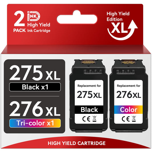 PG-275XL CL-276XL for Canon 275 and 276 Ink Cartridges Combo Pack PG 275 CL 276 XL Work for Canon Pixma TR4700 TR4720 TR4722 TS3520 TS3522 TS3500 Printer