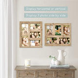 JUMBO DECOR Rustic Distressed Picture Photo Frame Collage - Farmhouse Natural Wood with 5 Openings 4x6 Picture Frame Wall Decor for Wall Hanging JUMBO DECOR