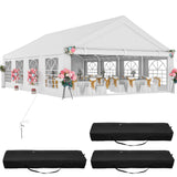 DWVO 20x30FT Large Party Tent Outdoor Heavy Duty Wedding Event Shelters Upgraded Galvanized Canopy with Large White Roof, Removable PVC Sidewalls & 3 Storage Bag DWVO
