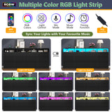 Gyfimoie 63" Wide 6-Drawer Black Dresser with Divided Compartments, Charging Station & LED Lights, TV Stand for TVs up to 75", Large Organizer with 4 Open Cubbies Gyfimoie