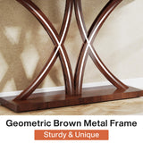Tribesigns 63" Console Table, Farmhouse Narrow Long Sofa Table Wood Entryway Table with Geometric Metal Frame, Industrial Behind Couch Table Accent Table for Hallway, Living Room, Entrance, Cherry Tribesigns