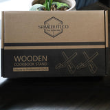 SAMEBUTECO Cookbook Stand, Recipe Book Holder for Kitchen Counter Solid Wood Cookbook Holder Set,Multifunctional Display Stand Rustic Brown-2 Pieces SAMEBUTECO