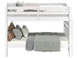 Bedz King Bunk Beds Twin over Twin Mission Style with End Ladder, White Bedz King