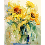 Tucocoo Sunflowers Paint by Numbers Kits 16x20 inch Canvas DIY Digital Oil Painting for Adults with Brushes and Acrylic Pigment - Abstract Watercolour Floral for Home Wall Decor Gifts (Without Frame) Tucocoo