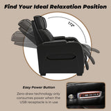 Signature Design by Ashley Boyington Modern Leather Match Power Reclining Loveseat with Console, Adjustable Headrest, Massage, Heated Seat and LED Lights, Black Signature Design by Ashley