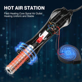 TLBZK Rework Soldering Station, 2 in 1 SMD Hot Air Solder Station and Soldering Iron Kit Heat Gun with Soldering Tips, Hot Air Nozzles, Tweezers TLBZK