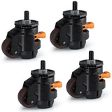 MOLIGOU Leveling Stem Casters, Retractable Leveling Casters with Ratchet Handle, Heavy Duty Workbench Casters, Total Load Capacity 2200 Lbs, 4 Pack MOLIGOU