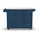 homestyles Mobile Kitchen Island Cart with Stainless Steel Top, Blue homestyles