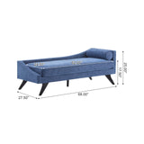Christopher Knight Home Cagle Upholstered Loveseat Sofa with Splayed Legs, Birch Wood Frame Lounge Chair, Living Room Chaise Lounge Chair Indoor, Soft Lounge Sofa with Rolled Accent Pillow, Navy Blue Christopher Knight Home