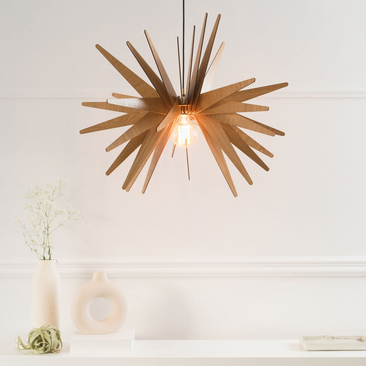 EXPLOSION Wood Pendant Light | Mid Century Modern Chandelier | Hanging Lamp | Wood Chandelier Lighting | Modern Light Fixture | Modern Pendant Light DEZAART