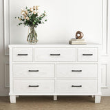 IDEALHOUSE Dresser for Bedroom with 7 Drawers, Modern Chest of Drawers Closet with Metal Handle, Wooden Dresser Organizer, for Bedroom, Living Room, White IDEALHOUSE
