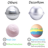 Bath Bomb Mold Set with Soap Colorant, Shrink Wrap Bags - Skin Safe Food Grade Soap Dye for Bath Bomb Making Supplies Kit - Liquid Bath Bomb Dye for CP M&P Soap Coloring, Crafts - with Instructions DecorRom