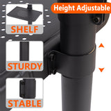 Tall Rolling TV Stand for 23-60 Inch TVs, Mobile TV Stand with Shelf and Wheels for Living Room Bedroom Office Outdoor, Portable Metal TV Cart with Adjustable Height, Heavy Duty Nahenduo