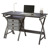 Realspace® X-Cross 48"W Computer Desk With File Cabinet, Black Realspace