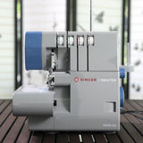 SINGER X5004-HD Metal Frame Serger & Overlock Machine | 2-3-4 Stitch Capability, 8 Built-In Stitches, 1300 Stitches per minute, Adjustable Differential Feed & 2 LED Lights (Grey/Blue) SINGER