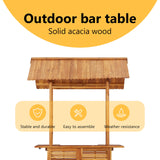 vidaXL Outdoor Bar Table with Roof Pub Table Counter Table High Garden Yard Patio Terrace 113 x 106 x 217 cm Acacia Wood vidaXL