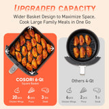 COSORI Air Fryer 9-in-1, Compact & Large 6-Qt, Fast Turbo Modes, 90°–450°F Even Results With Precise Temperature Control, Up to 95% Less Oil*, Roast, Bake, Dry, Reheat, Frozen, Broil, Proof, Grey COSORI