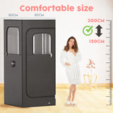 Adamson Full Size Portable Steam Sauna - Indoor Sauna Tent for Home Spa Relaxation + Boost Health and Recovery + 2.6L 1000W Steamer + Chair + Remote + Foot Massager - New - Nylon Black Adamson