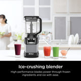 Ninja Blender, Compact Kitchen System, 1200W, 3 Functions for Smoothies, Dough & Frozen Drinks with Auto-IQ, 72-oz.* Blender Pitcher, 40-oz. Processor Bowl & 18-oz. Single-Serve Cup, Grey, AMZ493BRN Ninja