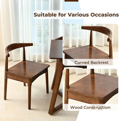 DELAVIN Solid Wood Dining Chairs Set of 4,Kitchen Chairs with Solid Oak Wood Legs, Farmhouse Style High Ladder Back Dining Room Chairs,Walnut - WoodArtSupply