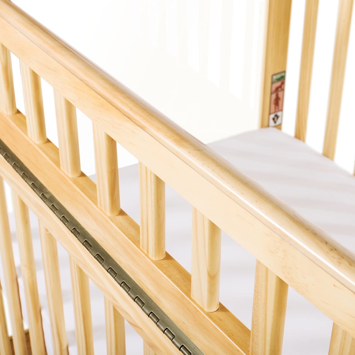 Child Craft Avery SafeAccess Wooden Compact Portable Crib, Features 2 Easy Roll Locking Wheels, Durable Wood Construction, Fits Through Doorways (Natural) Child Craft