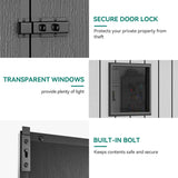 YITAHOME 8x10 FT Outdoor Storage Shed with Lockable Door, Large 544 Cuft Resin Shed with Floor Roof Windows Vents, All-Weather Plastic Storage Shed Tool Organizer for Backyard Garden Patio Lawn, Gray YITAHOME