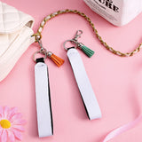 Hicarer 60 Pcs/15 Set Sublimation Blanks Wristlet Keychain Set, Sublimation Lanyard Blank Sublimation Keychain Tassels Neoprene Wristlet Swivel Snap Hooks and Jump Rings for DIY Keychains Hicarer