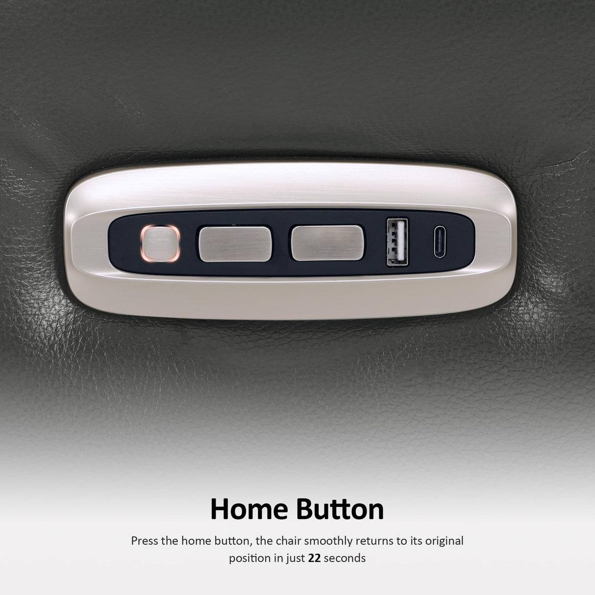 MCombo Zero Wall Recliner Chair, Wall Hugger Power Recliner Chair with Adjustable Headrest, High Wood Leg, USB Charge Ports, for Living Room, Small Spaces, HL128 (Faux Leather, Dark Grey) MCombo