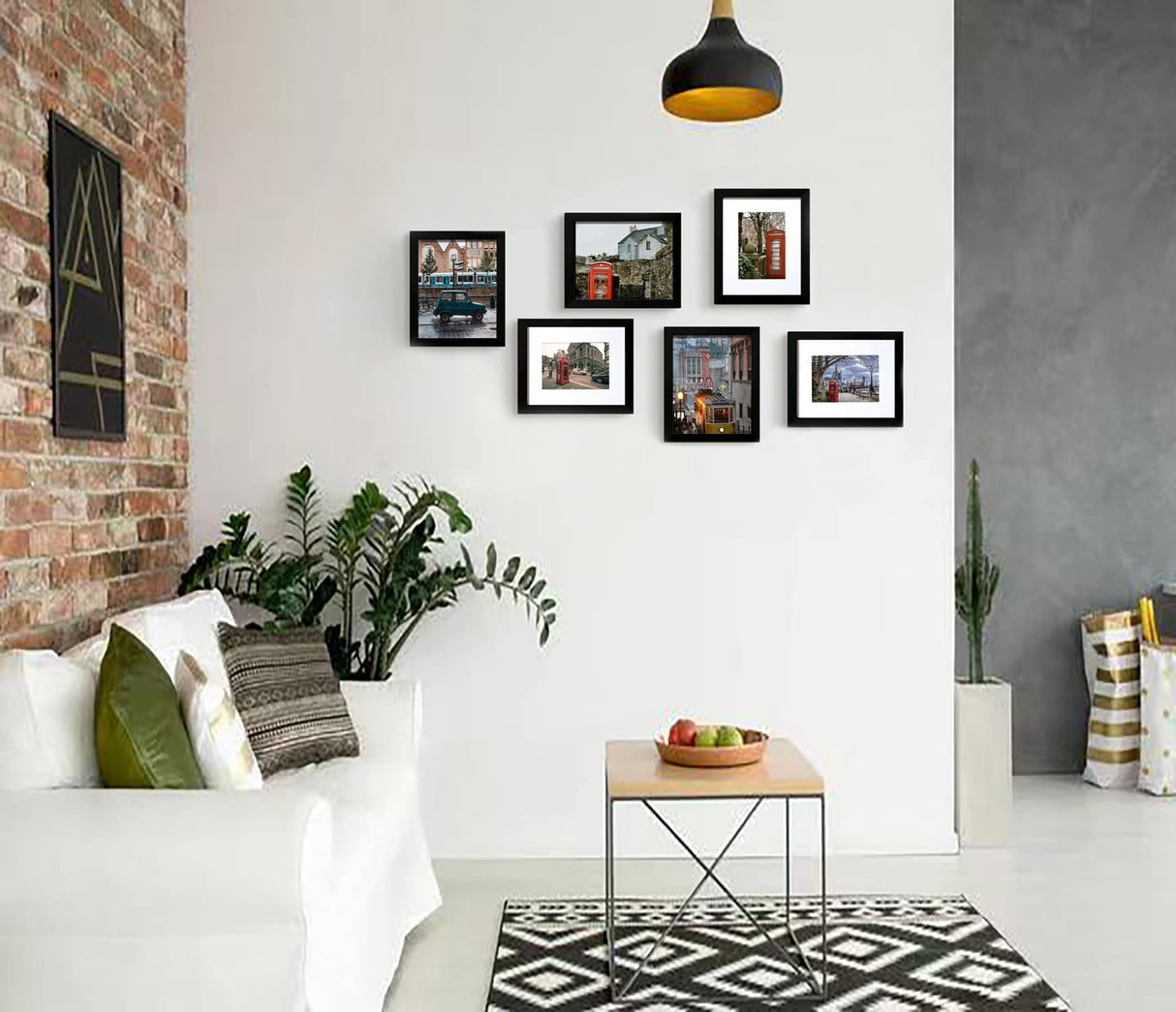 Wiscet11x14 Picture Frame Set of 9, Display Pictures 8x10 with Mat or 11x14 Without Mat, Photo Frame for Wall Mounting or Tabletop Display, Black. Wiscet