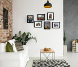 Wiscet11x14 Picture Frame Set of 9, Display Pictures 8x10 with Mat or 11x14 Without Mat, Photo Frame for Wall Mounting or Tabletop Display, Black. Wiscet