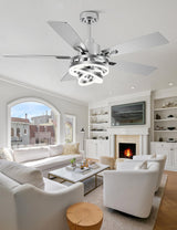 Curve Curio 52" Ceilling Fan with Light Chandelier Fan Modern DC Motor Dimmable Led Fandelier Ceiling Fan with Light for Bedroom, Living Room Curve Curio