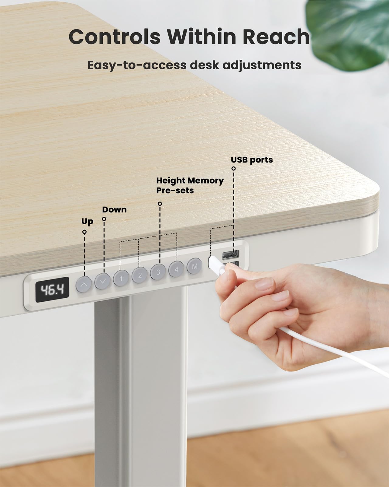 ErGear Dual Motor Electric Standing Desk with Drawers,48x24 Inch Whole-Piece Quick Install,Height Adjustable Stand up Sit Stand Home Office Ergonomic Workstation with USB Charging Ports(Natur - WoodArtSupply