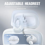 Dowinx Ergonomic Office Chair,Breathable Mesh Computer Chair with Pocket Spring Cushion,Comfy Desk Chair with Adjustable Lumbar Support and Headrest,Steel Base Swivel Task Chair with Footrest White Dowinx