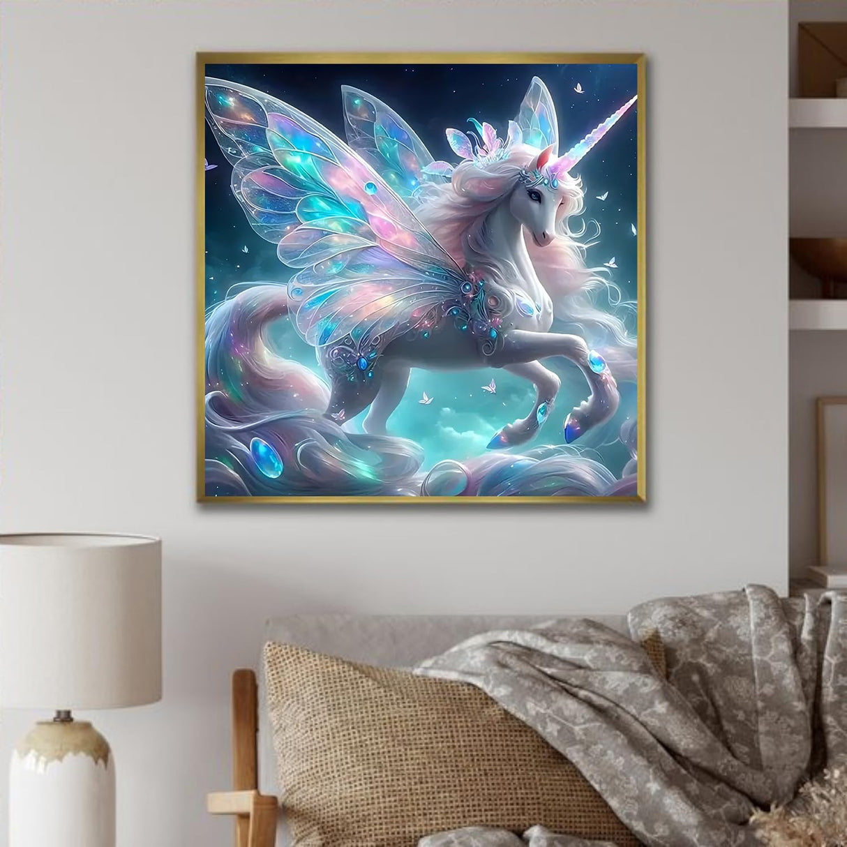 Xylogist Unicorn Diamond Art Kits for Adults-5D Diamond Painting Kits for Beginners, DIY Full Round Drill Diamonds Gem Art for Home Decor 12X12Inch Xylogist