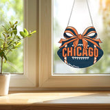 Rertcioph Football Diamond Art Hanging Kit for Adults, DIY Acrylic 5D Diamond Painting Hanging Ornament for Chicago Home Wall Decor and Gift Rertcioph