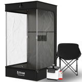 Sauna, Portable Steam Sauna, Full Size Sauna Tent for Home, Personal Sauna with 2.6L & 1000W Steamer, RGB LED Light, Remote Control, Foldable Chair, Foot Massager Roller, Mat, Suitable for Gym, Yoga Eitpaw