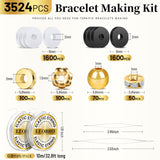 LEOBRO Clay Beads Bracelet Making Kit, 3524pcs White & Black & Gold Beads for Bracelets, Adults Jewelry Making LEOBRO