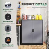 Letaya Metal Storage Cabinets with Lock Door,2 Adjustable Shelves Organizer Steel Storage Cabinets for Home,Office,Warehouse,Garage,Employee Lockers(Black Gray) Letaya