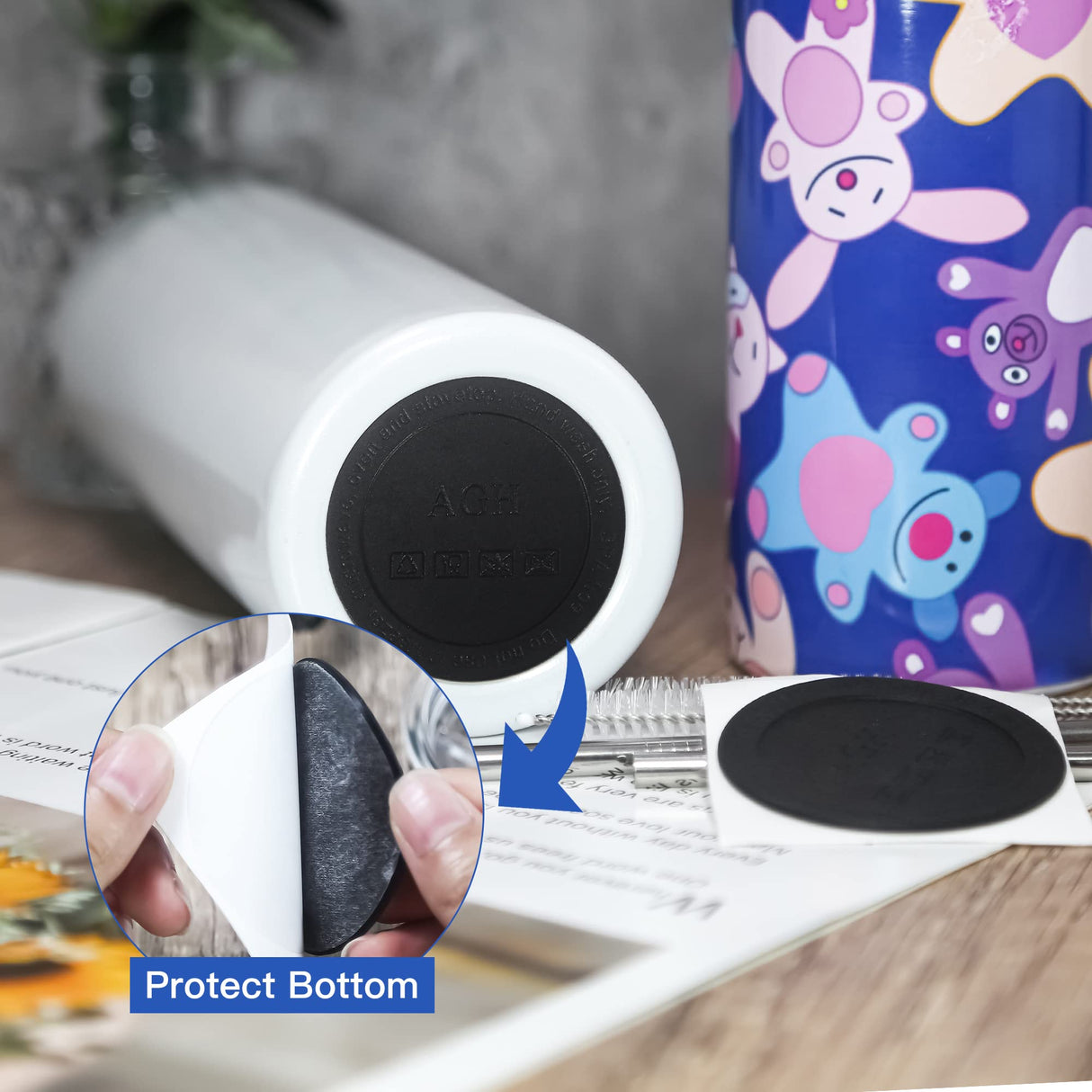 AGH 25-Pack Reusable Stainless Steel Metal Straws & Rubber Bottoms for Sublimation Tumblers 20 oz with 25-Pack Stainless Steel Metal Straws, 25-Pack Straw Cleaner Brush and 25-Pack Silicone Bottoms AGH