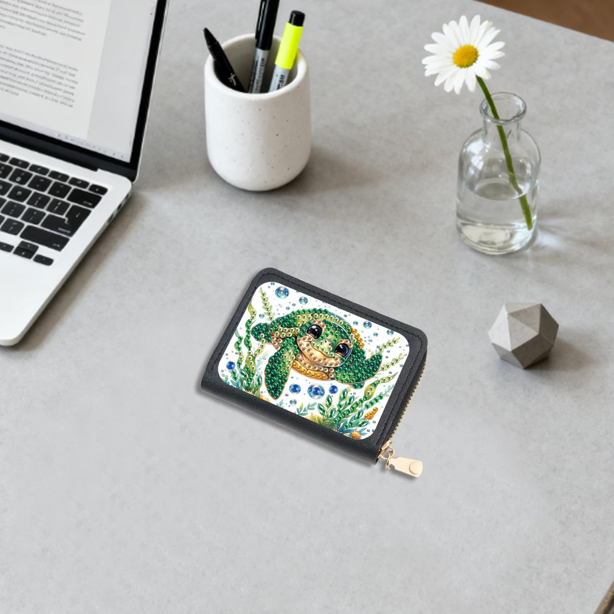JISHSHAY Diamond Painting Credit Card Holder Sea Turtle Diamond Art Credit Card Wallet Sea Turtle Gem Art Wallet Gem Painting Coin Purse Mosaic Kits for Adults Billfold Animal Embroidery Kit Billfold JISHSHAY