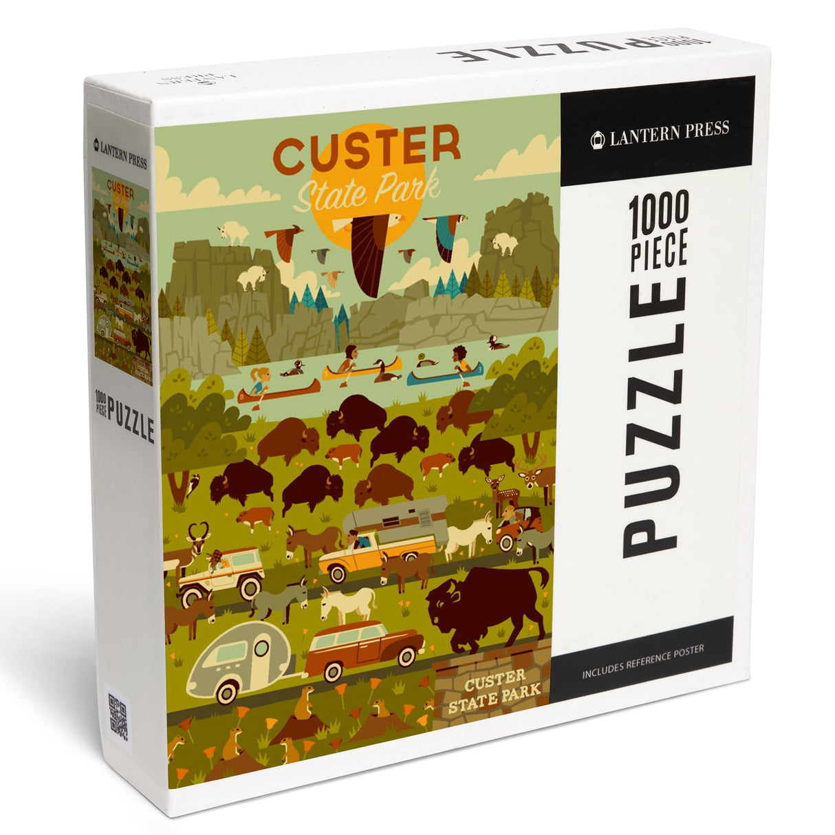 Custer State Park, South Dakota, Geometric (1000 Piece Puzzle, Challenging Jigsaw Puzzle for Adults, Made in USA) Lantern Press
