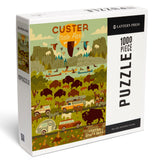 Custer State Park, South Dakota, Geometric (1000 Piece Puzzle, Challenging Jigsaw Puzzle for Adults, Made in USA) Lantern Press