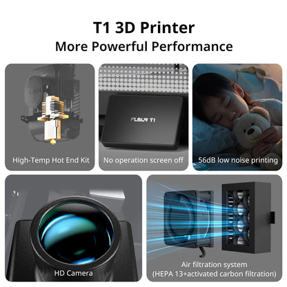 FLSUN T1 3D Printer,1000mm/s Ultra-High Speed 3D Printer, Acceleration 30000mm/s2,300°C Direct Extruder with Integrated Nozzle,10.25x10.25x12.99 inch