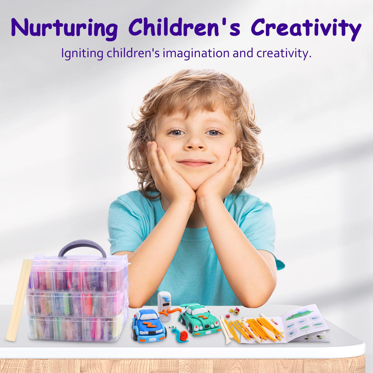 PeacePeo Polymer Clay 110 Colors Non-Sticky Oven Bake Clay 215 Pcs Non-Toxic Modeling Baking Clay for Kids with Sculpting Tools Kit for Adults Beginners Art Craft PeacePeo